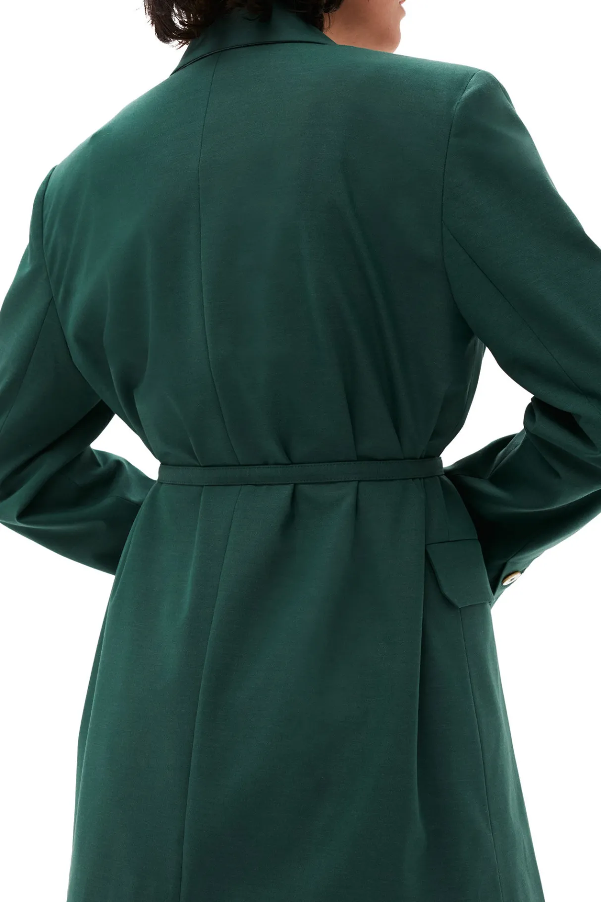 Best Sale GANNI Drapey Melange Blazer Trekking Green