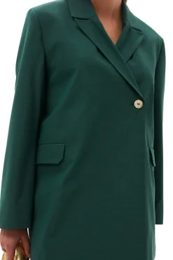 Best Sale GANNI Drapey Melange Blazer Trekking Green