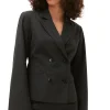 Outlet GANNI Drapey Melange Fitted Blazer Phantom