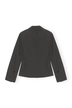 Outlet GANNI Drapey Melange Fitted Blazer Phantom