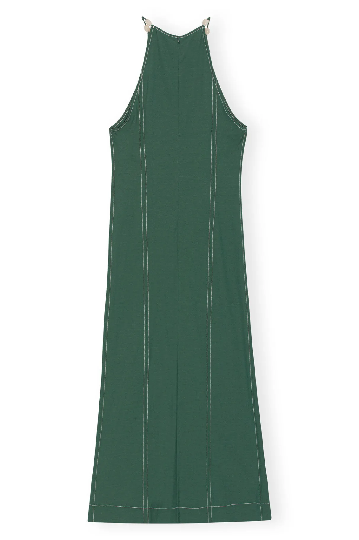 Sale GANNI Drapey Melange Maxi Dress Trekking Green