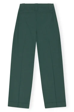 Hot GANNI Drapey Melange Pleat Pants Trekking Green