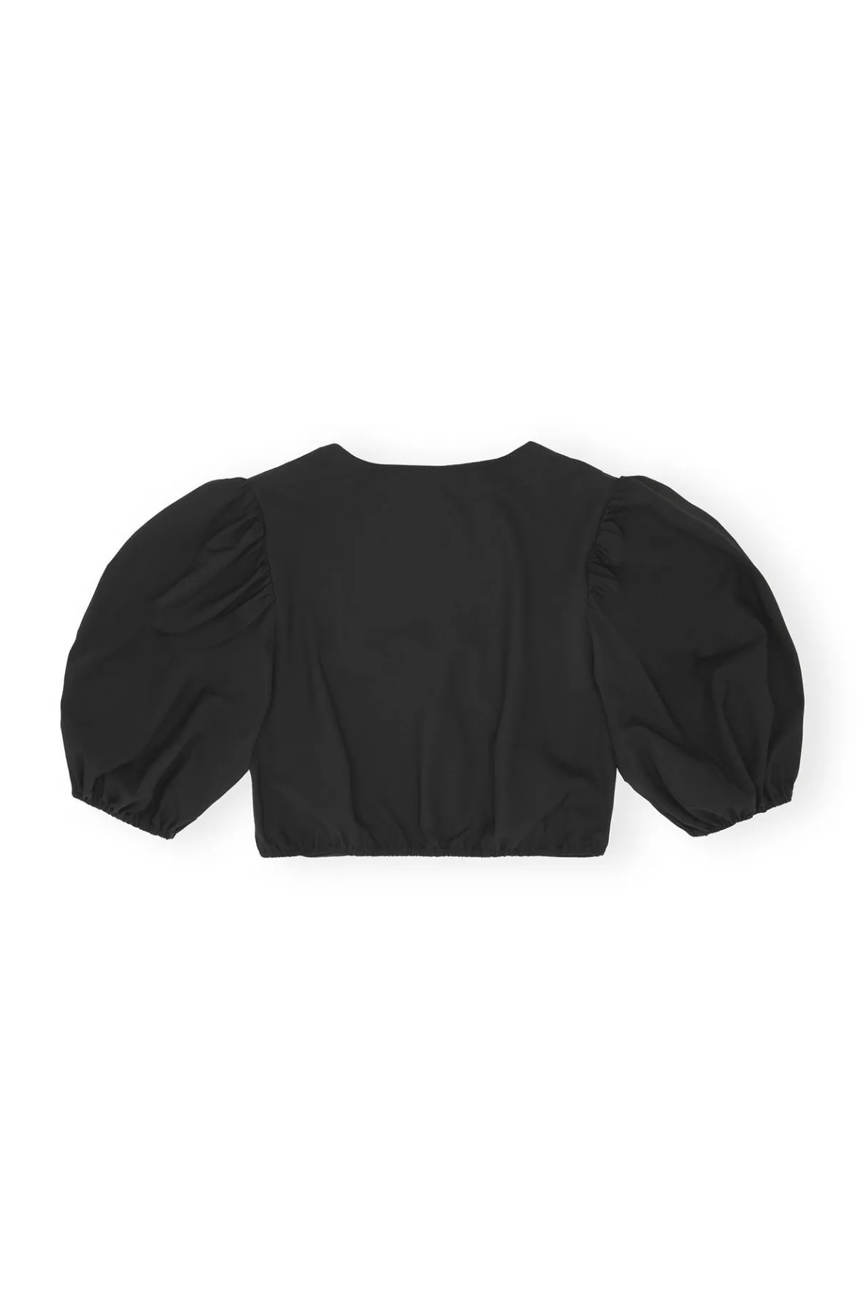 Outlet GANNI Drapey Melange Zipper Blouse Black