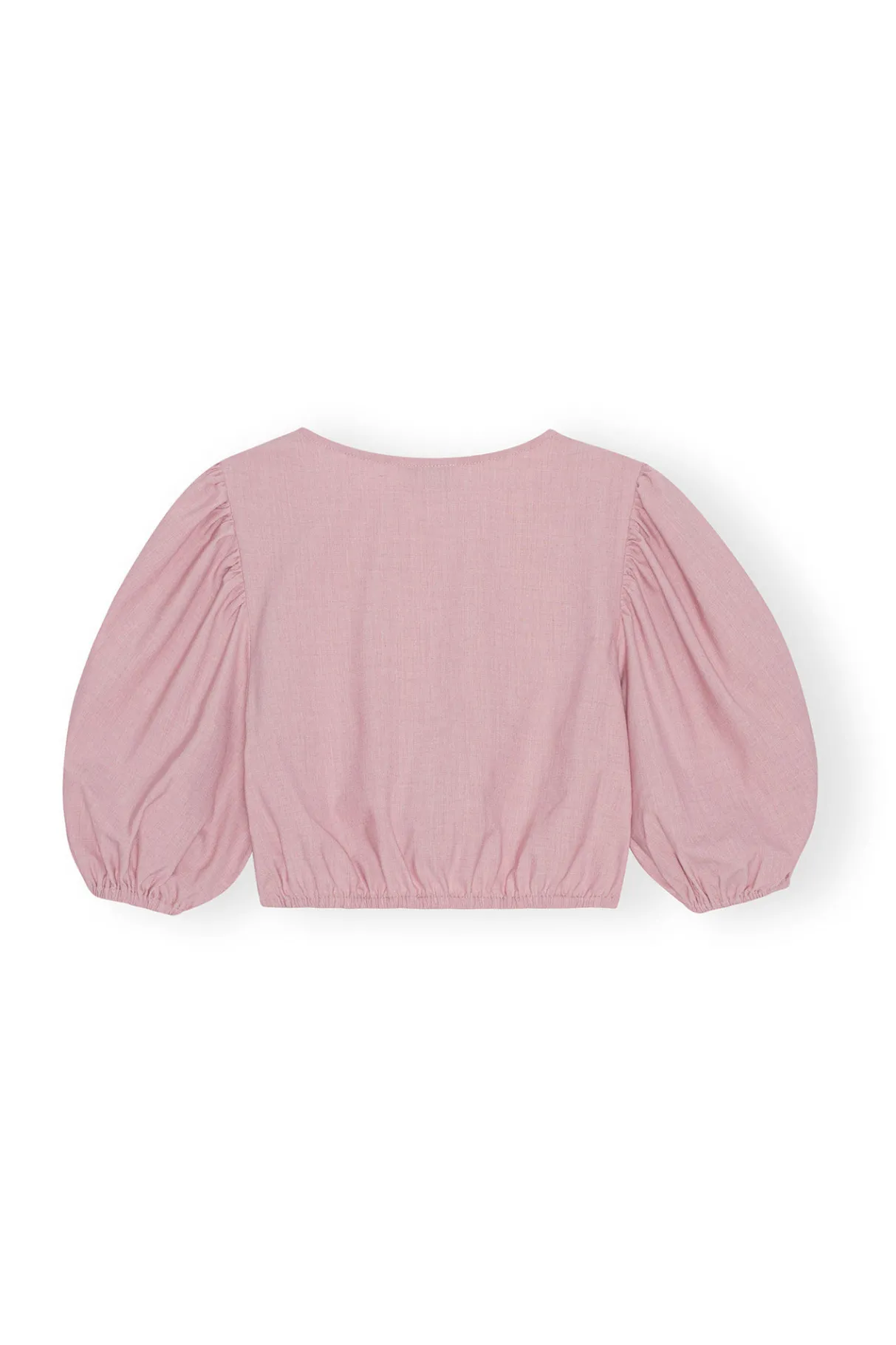 New GANNI Drapey Melange Zipper Blouse Pink Tulle
