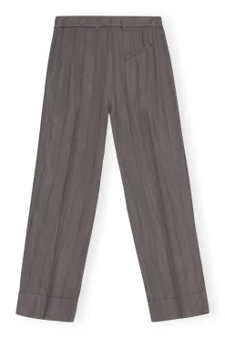 Shop GANNI Drapey Stripe Pants Black Stripes