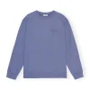 Cheap GANNI Drop Shoulder Sweatshirt Gray Blue