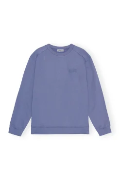Cheap GANNI Drop Shoulder Sweatshirt Gray Blue