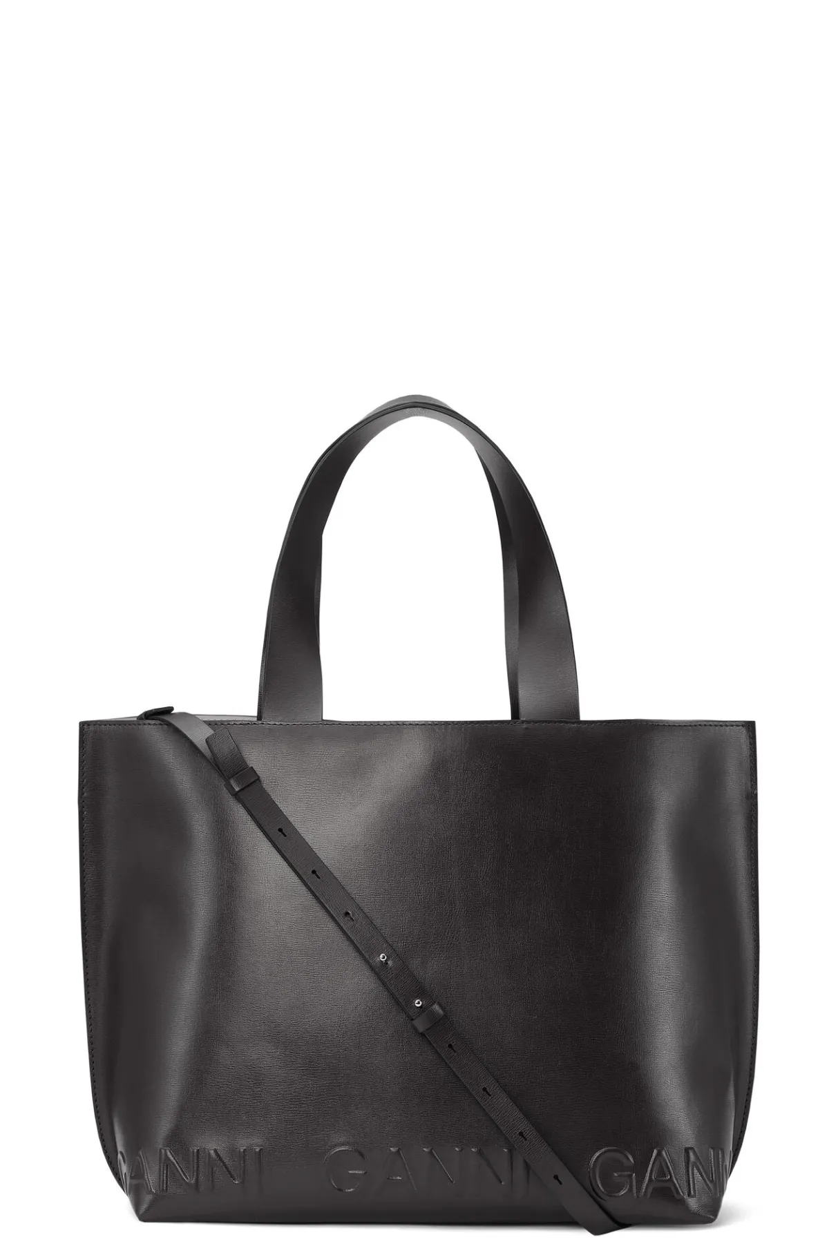New GANNI East West Tote Logo Bag Black
