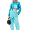 Online GANNI Elasticated Curve Pants Blue Curacao