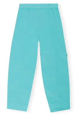 Online GANNI Elasticated Curve Pants Blue Curacao