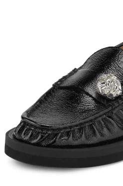 New GANNI Embellished Loafers Black