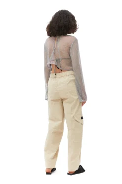 Best Sale GANNI Embellished Mesh Blouse Silver