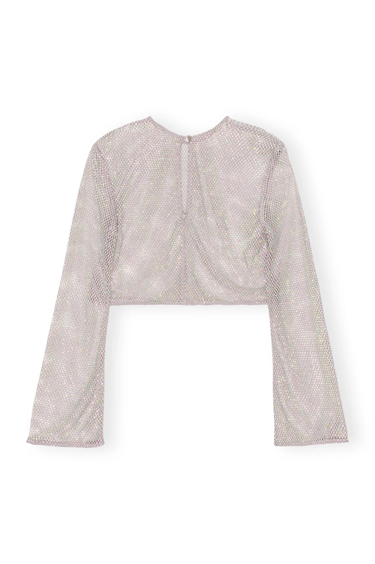 Best Sale GANNI Embellished Mesh Blouse Silver