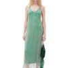Sale GANNI Embellished Mesh Dress Silver