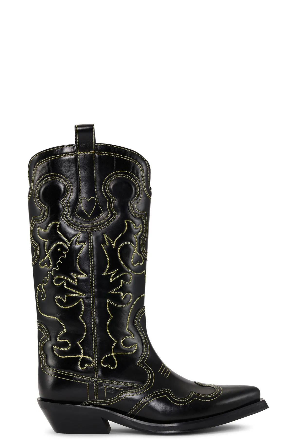 Outlet GANNI Embroidered Western Boots Black