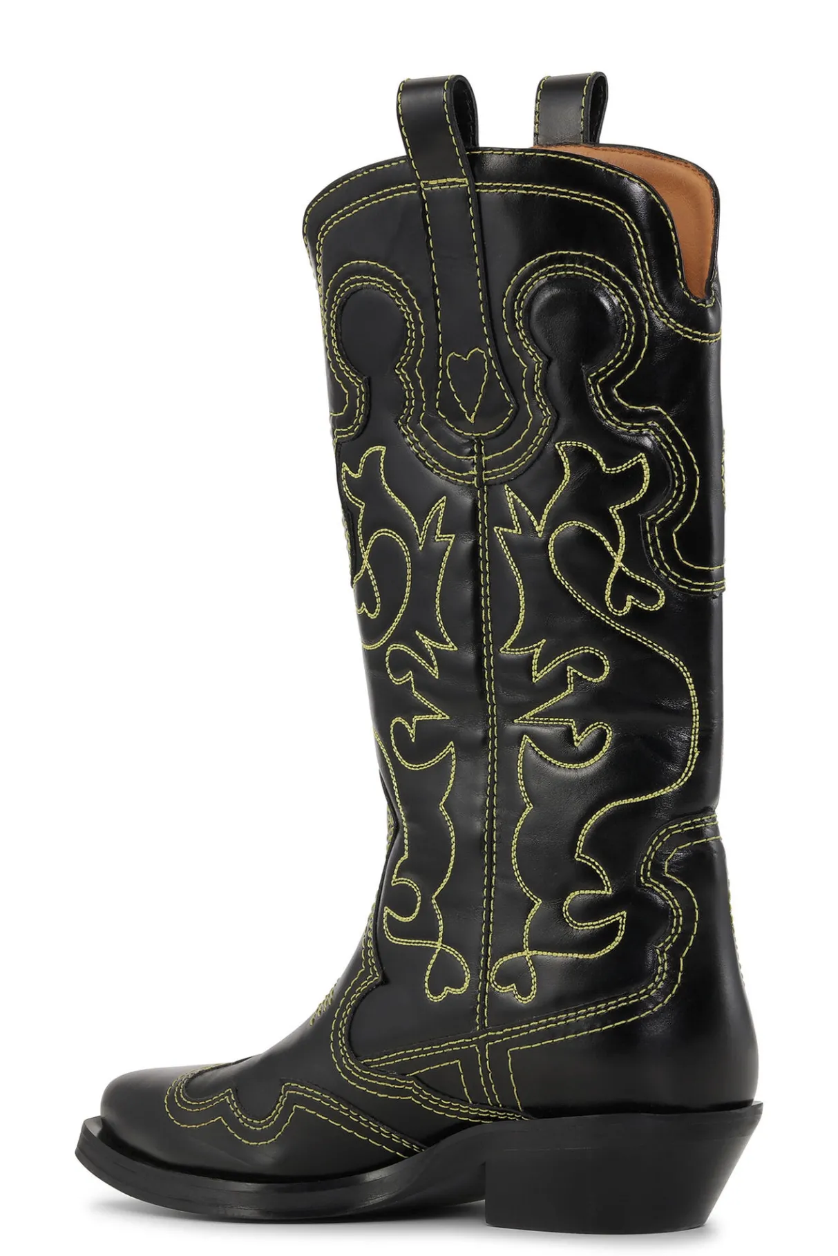Outlet GANNI Embroidered Western Boots Black