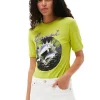 Hot GANNI Fabrics Of The Future Fitted Dolphin T-Shirt Tender Shoots