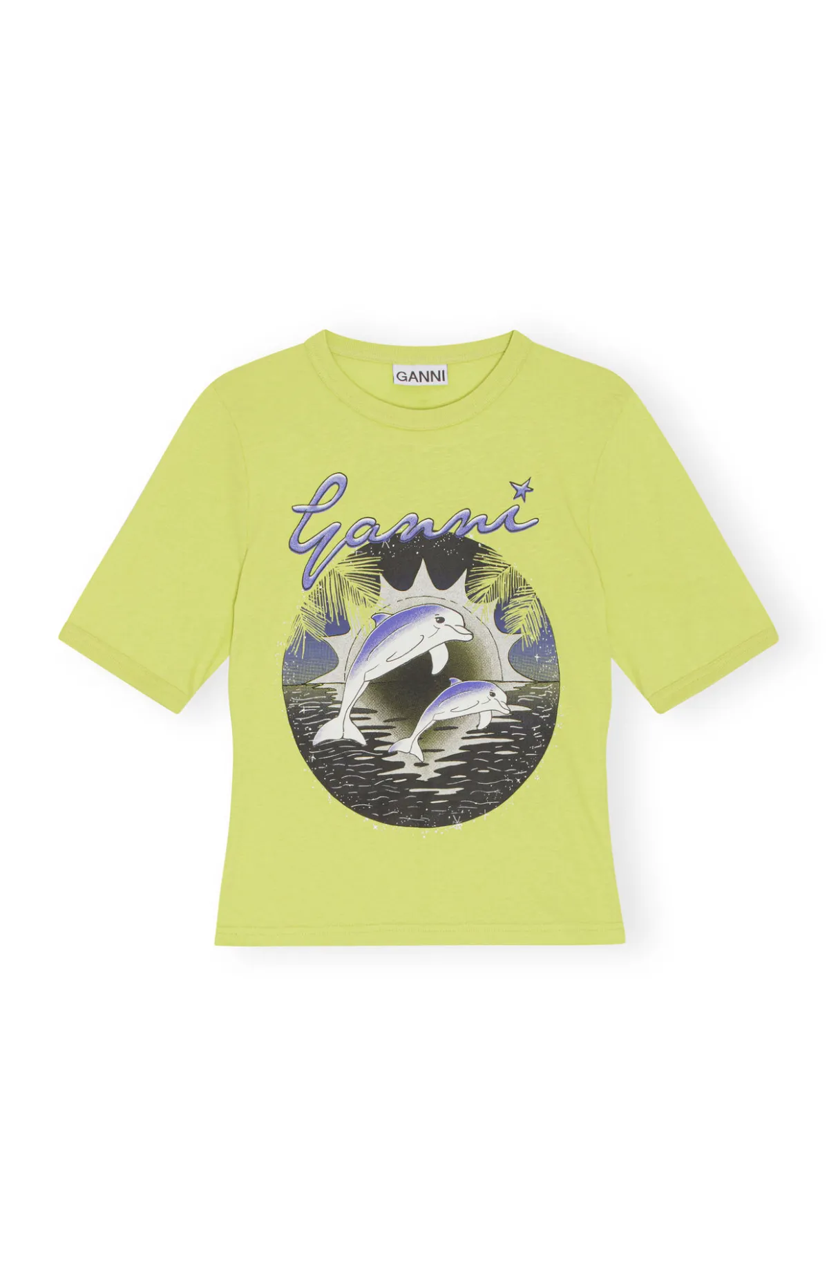 Hot GANNI Fabrics Of The Future Fitted Dolphin T-Shirt Tender Shoots