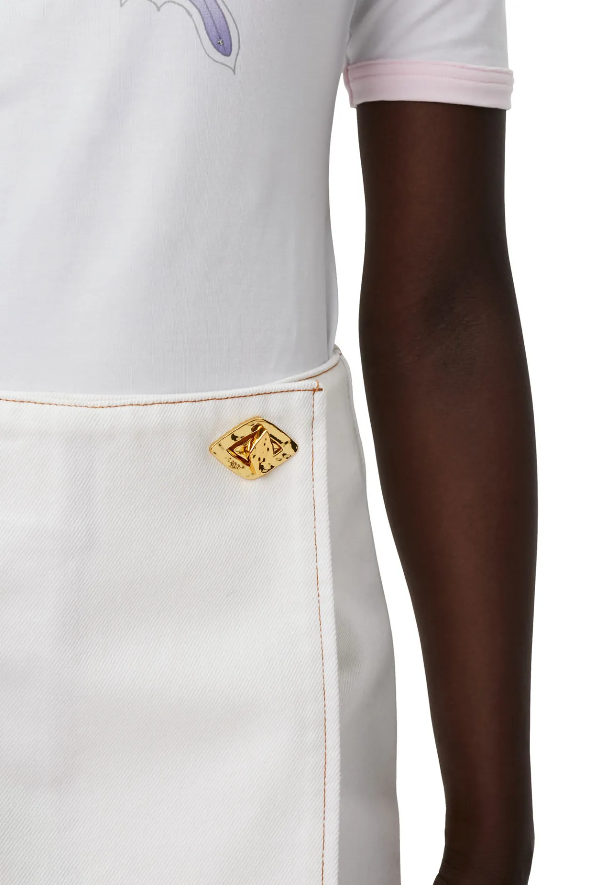 Discount GANNI Fitted Butterfly T-Shirt Bright White