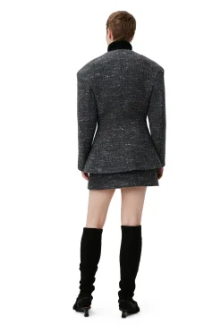 Best GANNI Fitted Wool Blazer Phantom