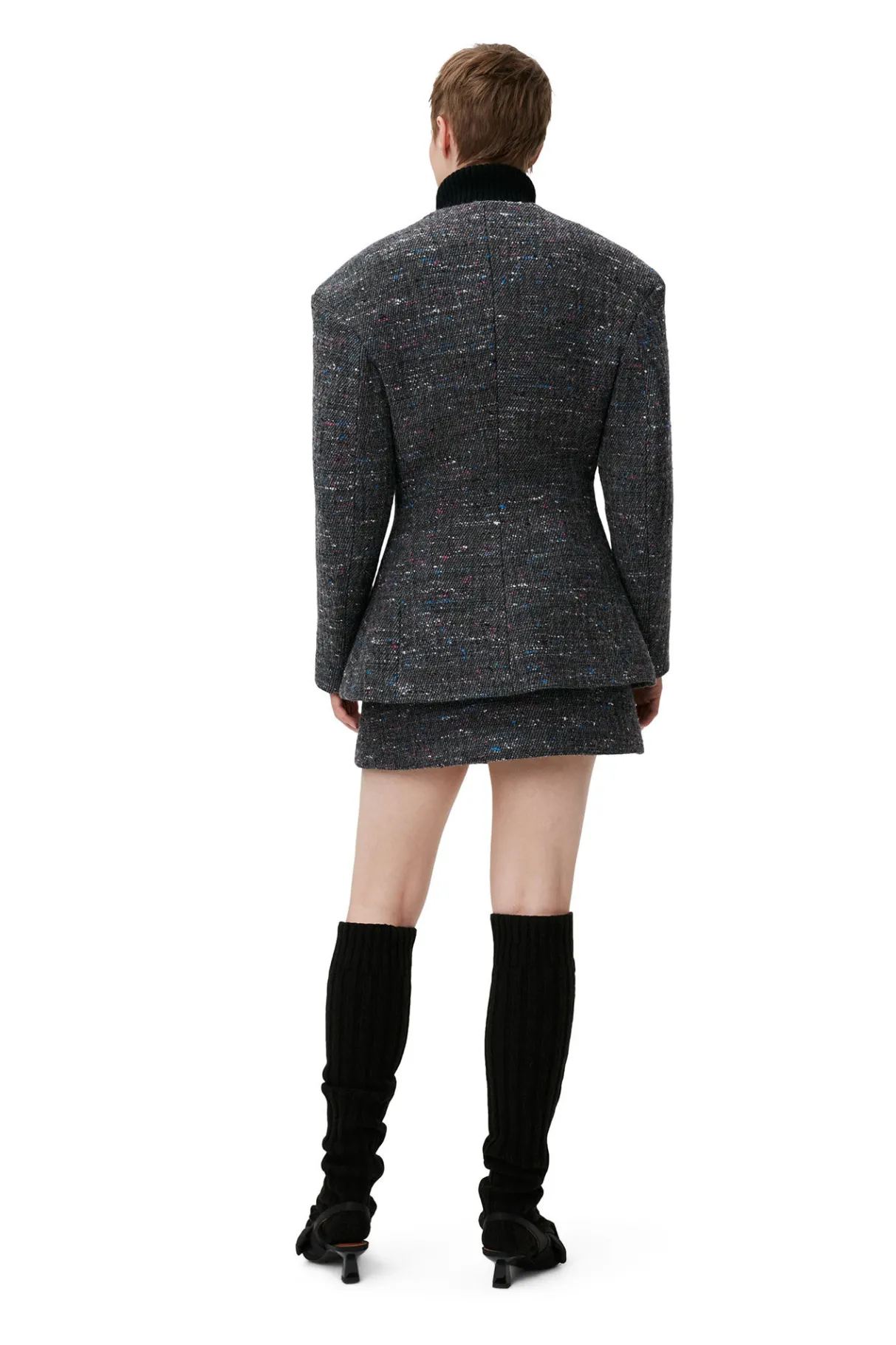 Best GANNI Fitted Wool Blazer Phantom