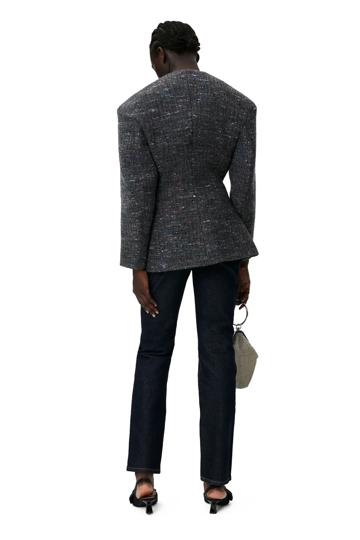 Best GANNI Fitted Wool Blazer Phantom