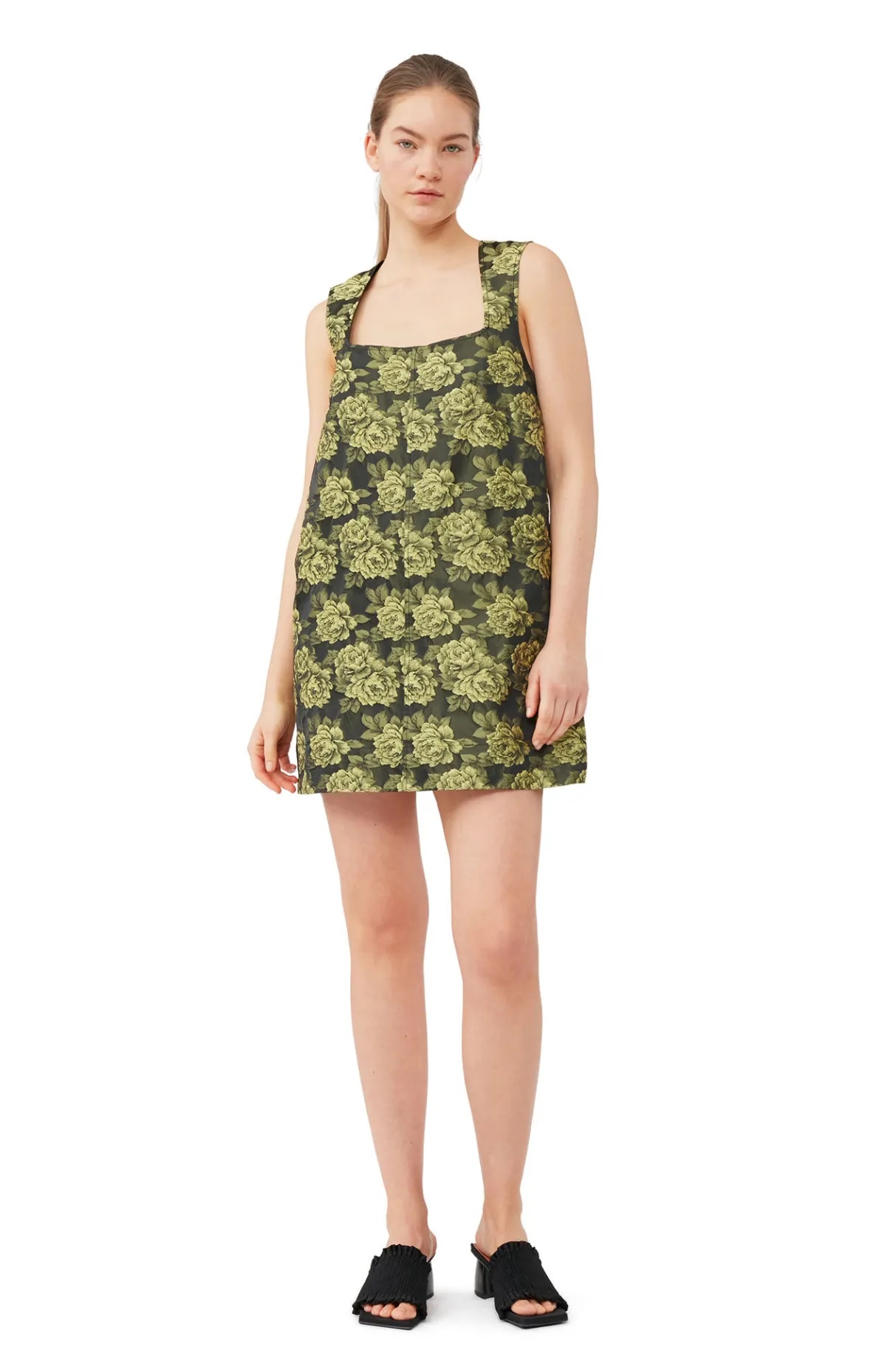 Flash Sale GANNI Flower Jacquard Suiting Mini Dress Lemon Zest