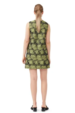 Flash Sale GANNI Flower Jacquard Suiting Mini Dress Lemon Zest