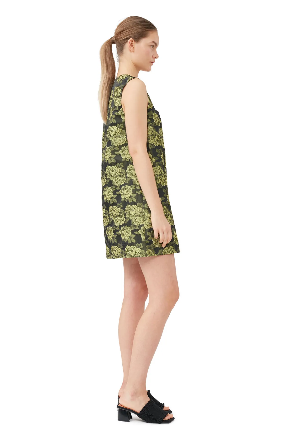 Flash Sale GANNI Flower Jacquard Suiting Mini Dress Lemon Zest