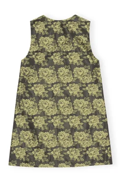 Flash Sale GANNI Flower Jacquard Suiting Mini Dress Lemon Zest