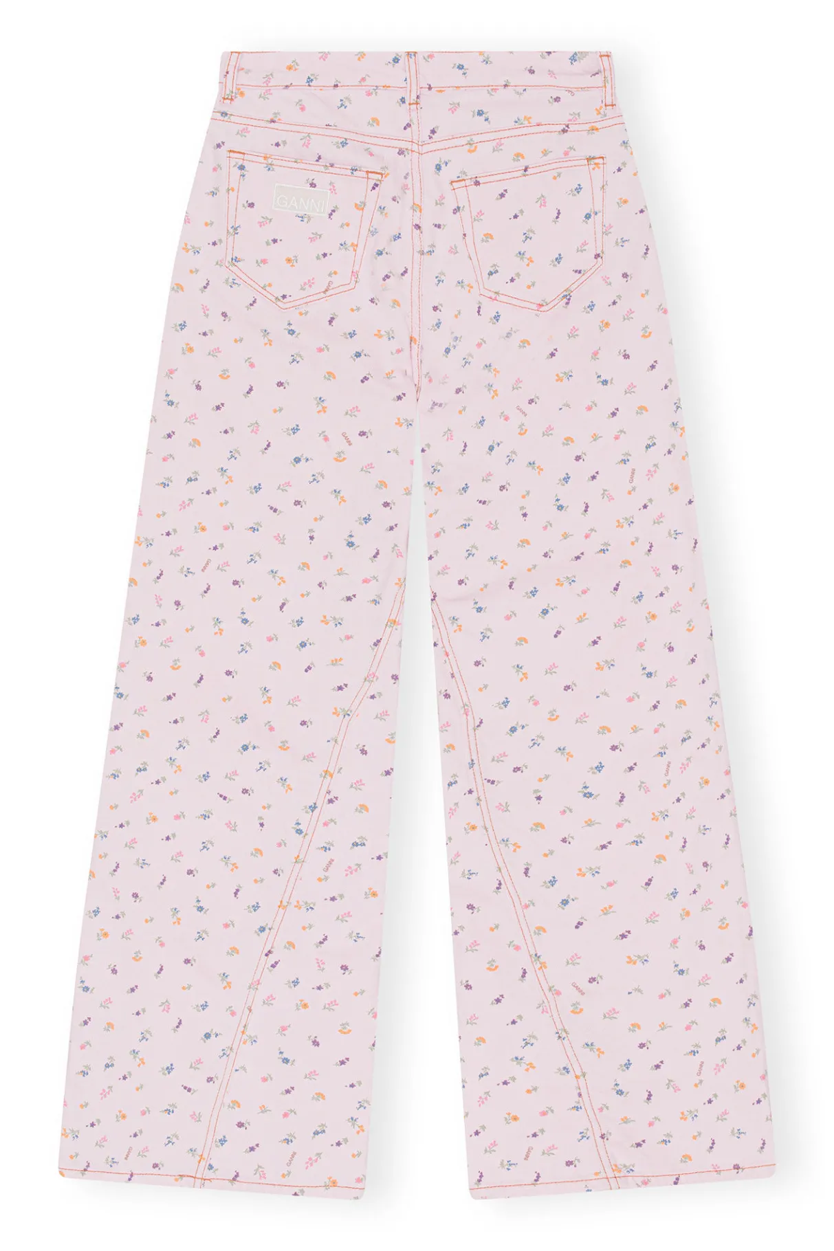 Fashion GANNI Flower Print Joezy Jeans Pink Tulle