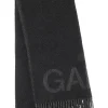 New GANNI Fringe Logo Scarf Black