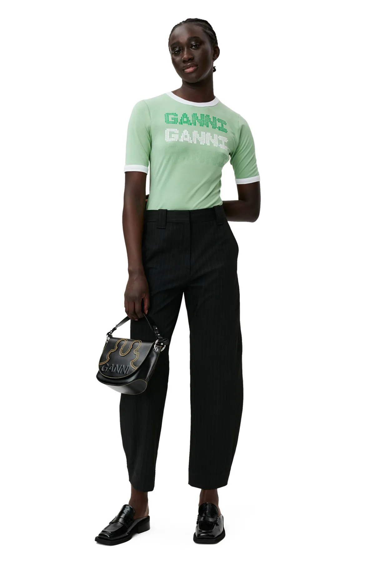 Fashion GANNI Fitted T-Shirt Peapod