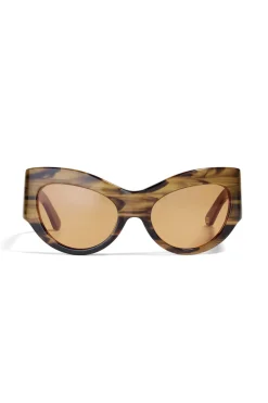 Cheap GANNI X Ace & Tate Trixie Sunglasses Tobacco Brown