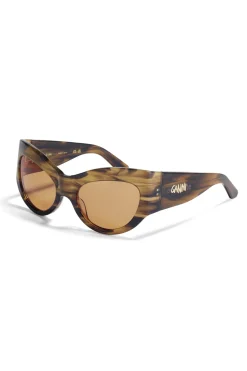 Cheap GANNI X Ace & Tate Trixie Sunglasses Tobacco Brown