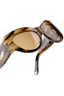 Cheap GANNI X Ace & Tate Trixie Sunglasses Tobacco Brown