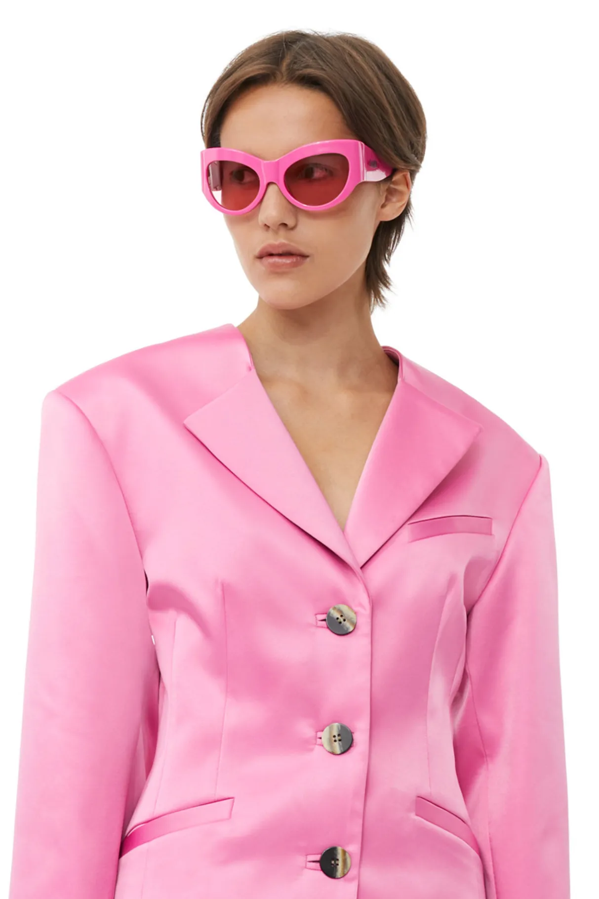Best GANNI X Ace & Tate Trixie Sunglasses Shocking Pink
