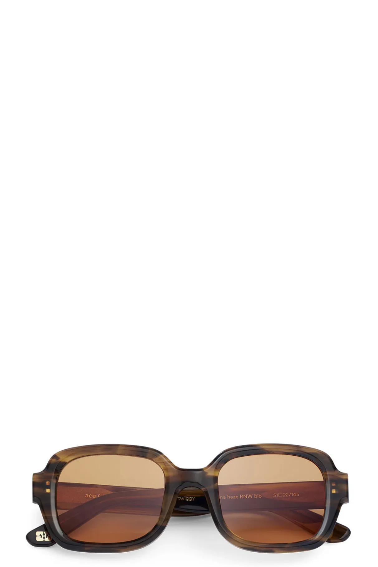 Shop GANNI X Ace & Tate Twiggy Sunglasses Tobacco Brown