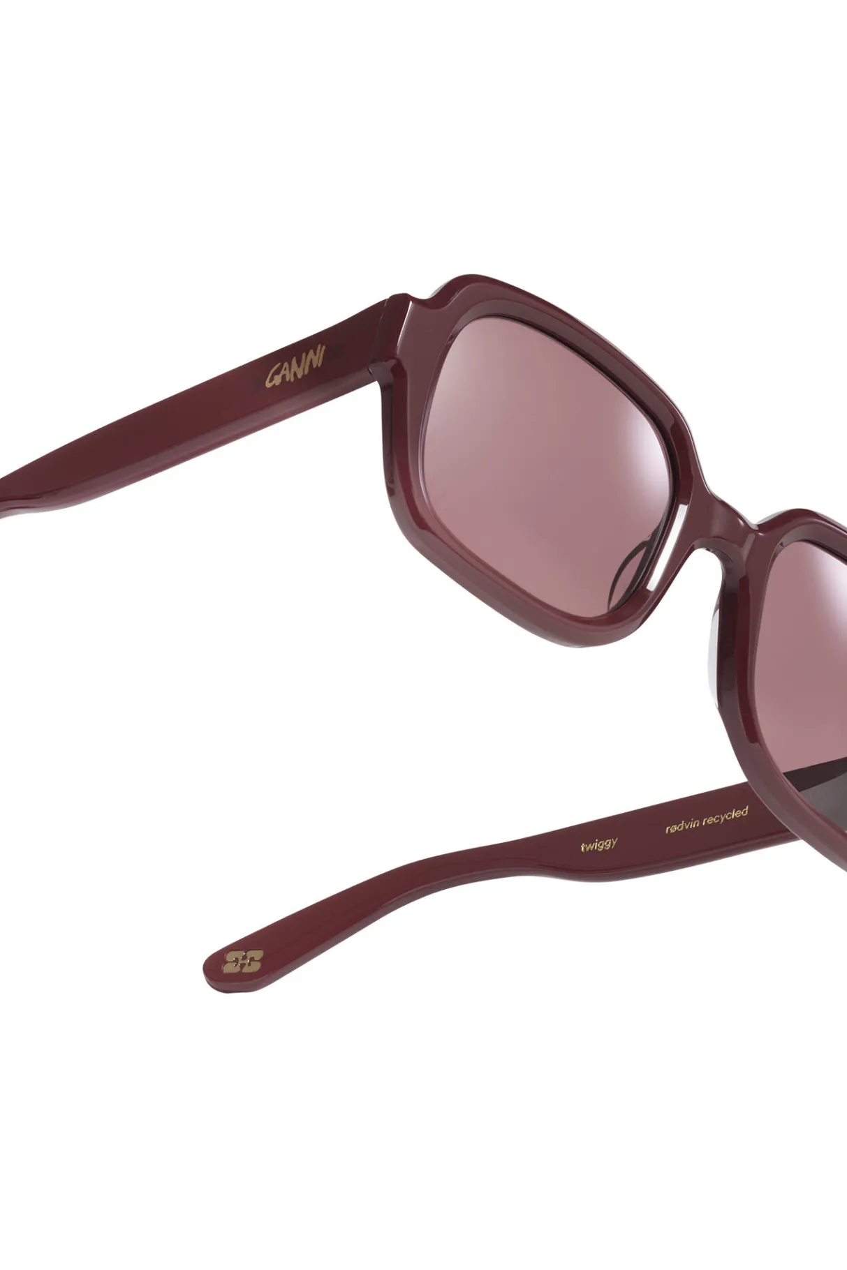 Online GANNI X Ace & Tate Twiggy Sunglasses Burgundy
