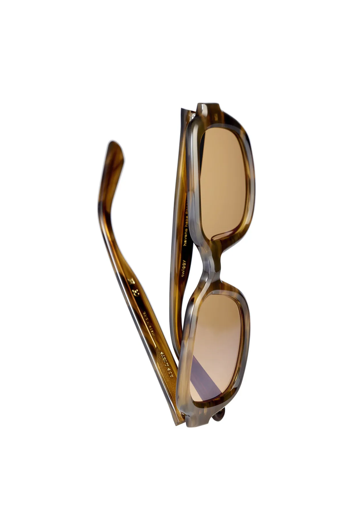 Shop GANNI X Ace & Tate Twiggy Sunglasses Tobacco Brown