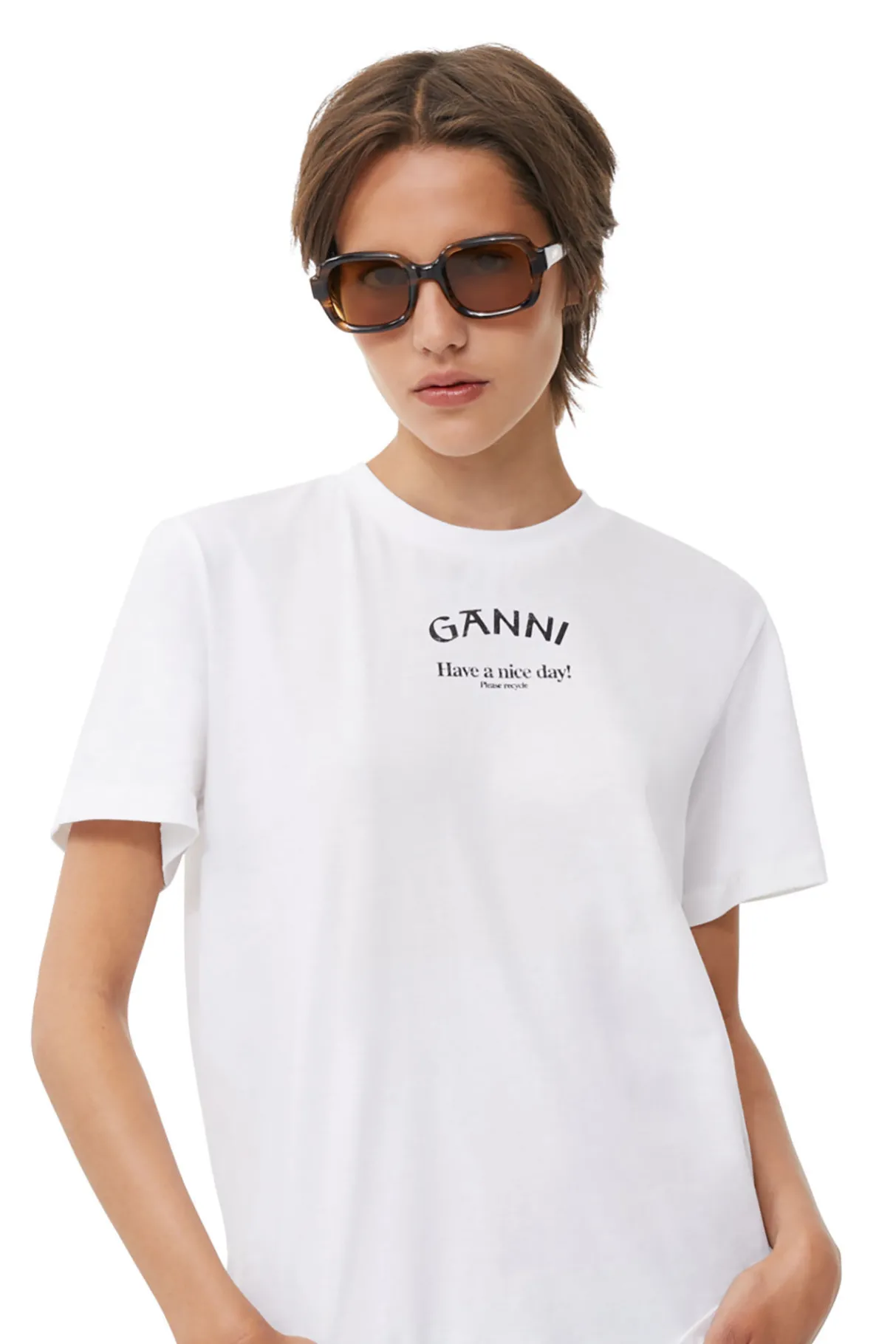 Shop GANNI X Ace & Tate Twiggy Sunglasses Tobacco Brown