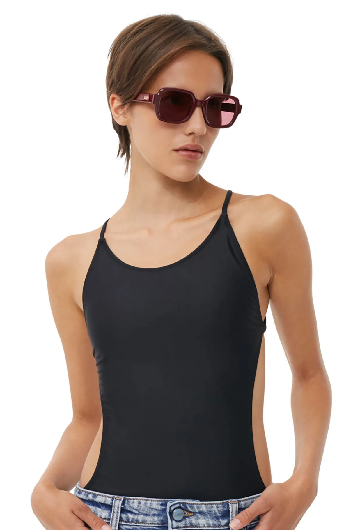 Online GANNI X Ace & Tate Twiggy Sunglasses Burgundy