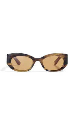 Shop GANNI X Ace & Tate Xena Sunglasses Tobacco Brown