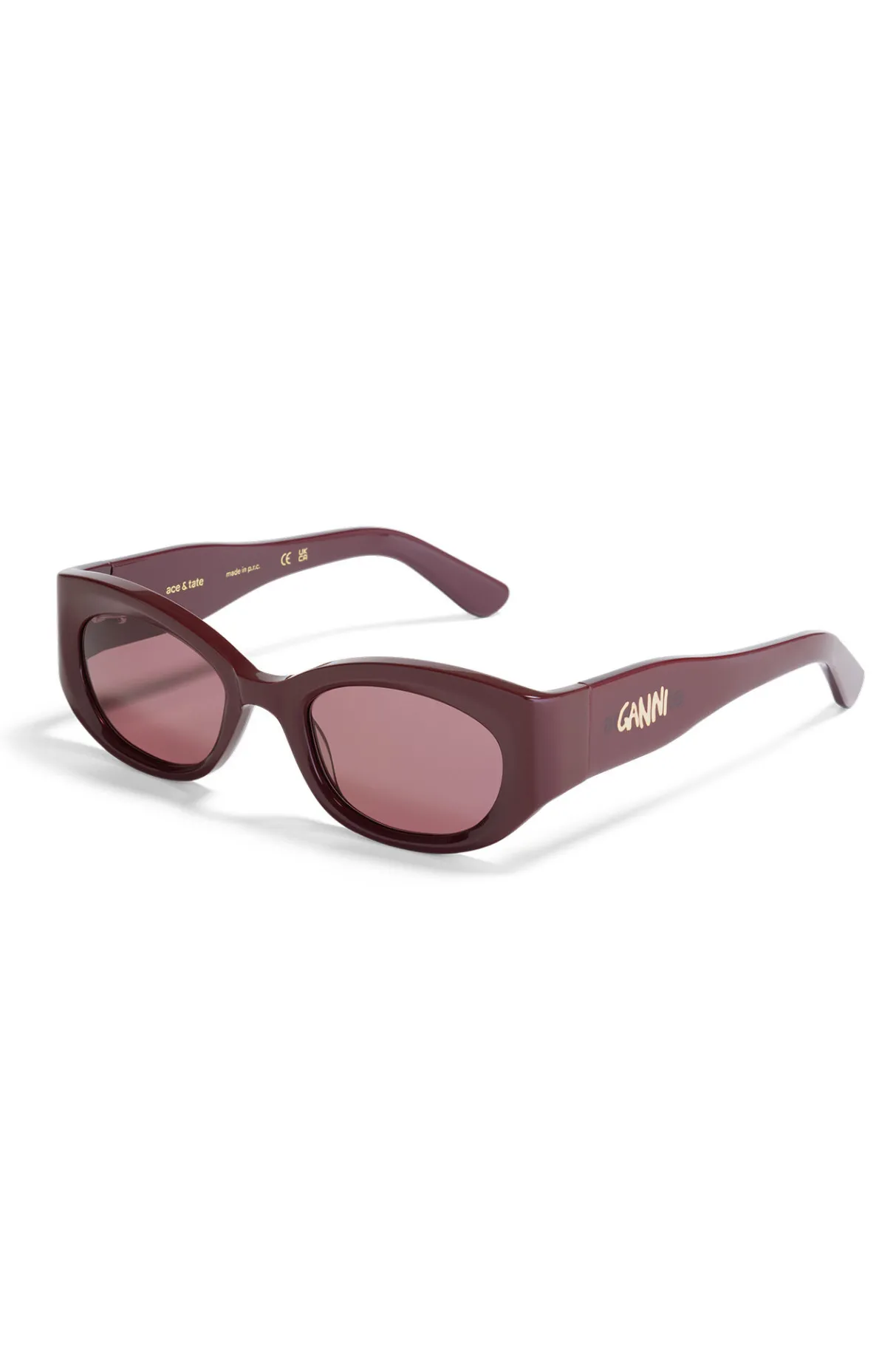 Store GANNI X Ace & Tate Xena Sunglasses Burgundy