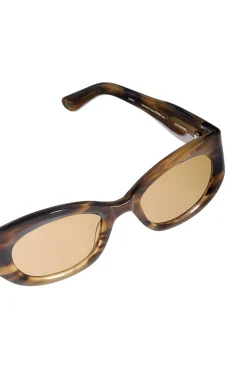 Shop GANNI X Ace & Tate Xena Sunglasses Tobacco Brown