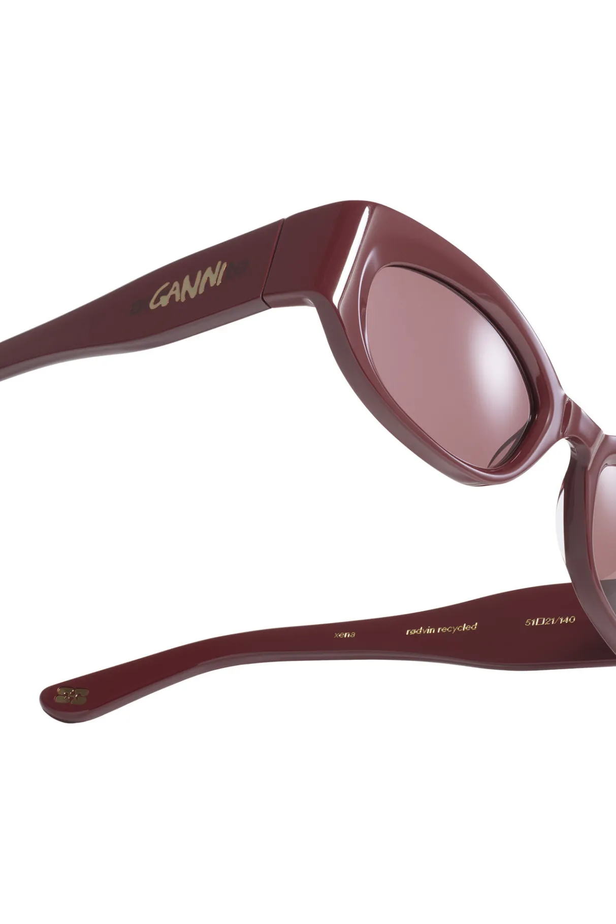 Store GANNI X Ace & Tate Xena Sunglasses Burgundy