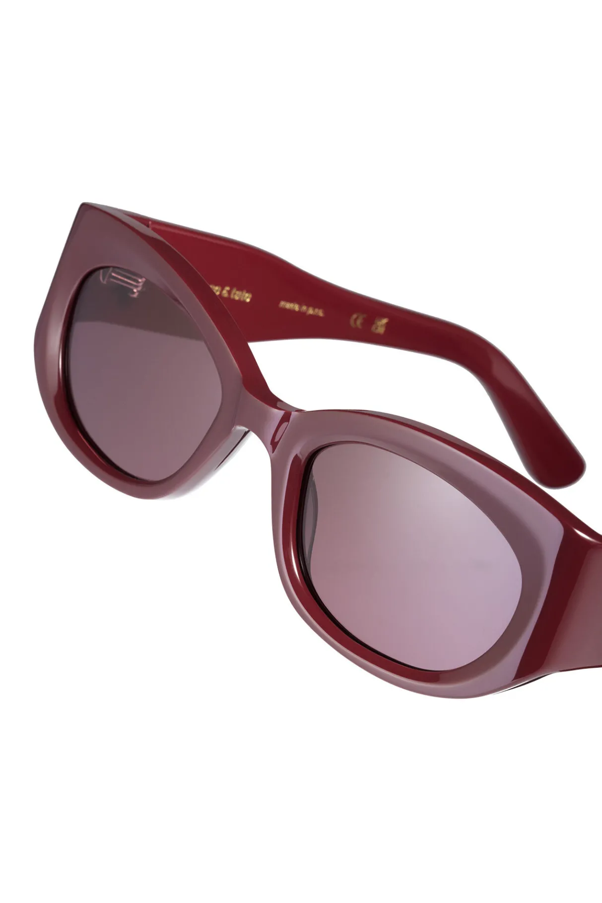 Store GANNI X Ace & Tate Xena Sunglasses Burgundy