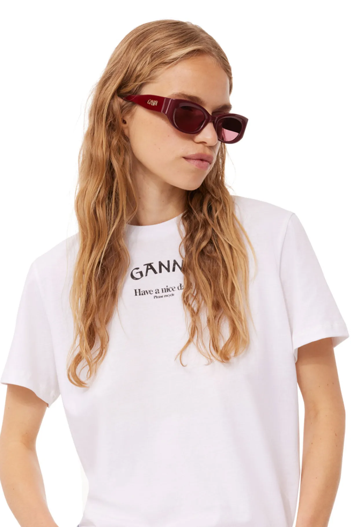 Store GANNI X Ace & Tate Xena Sunglasses Burgundy