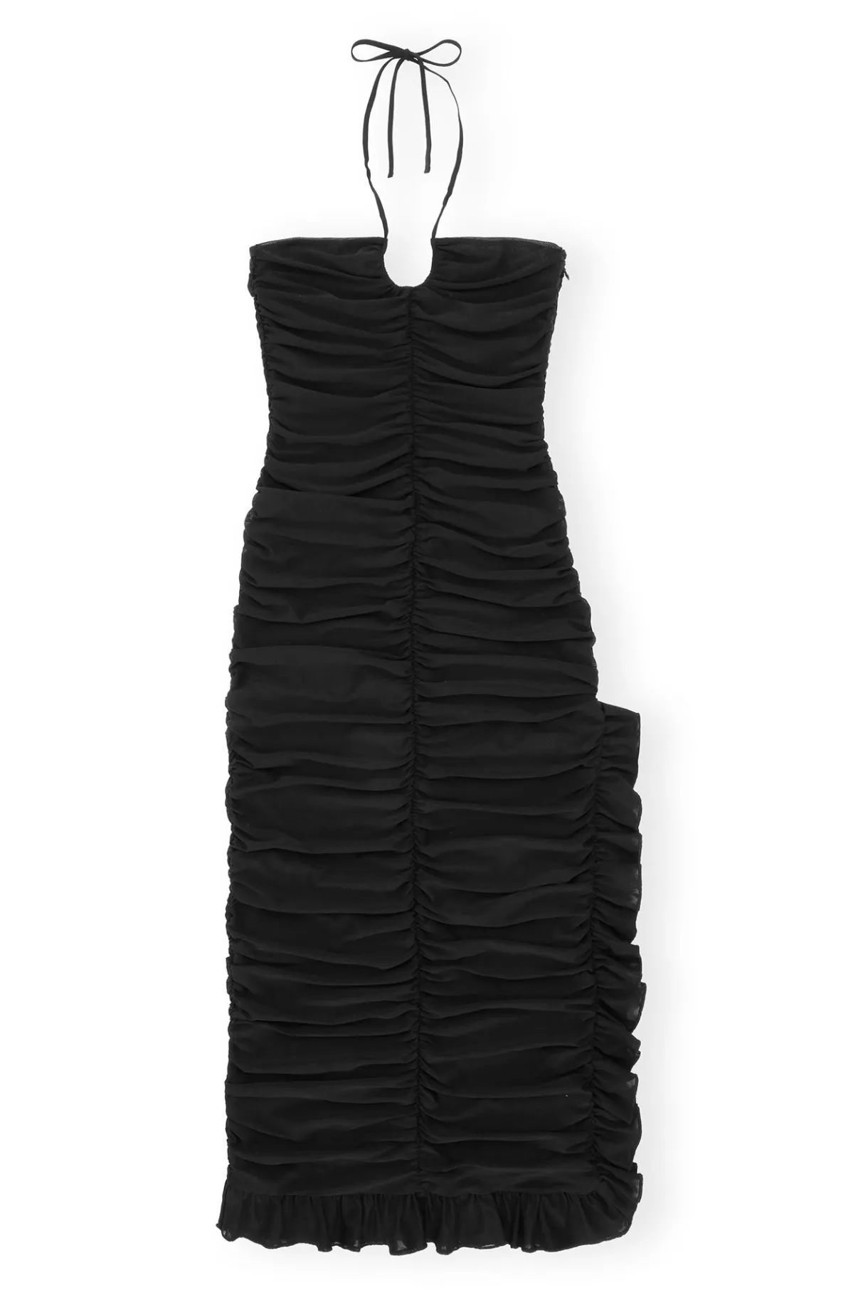 Hot GANNI X Ester Manas Mesh Halterneck Gather Dress Black