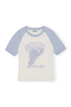 Shop GANNI Grapes Raglan T-Shirt Egret